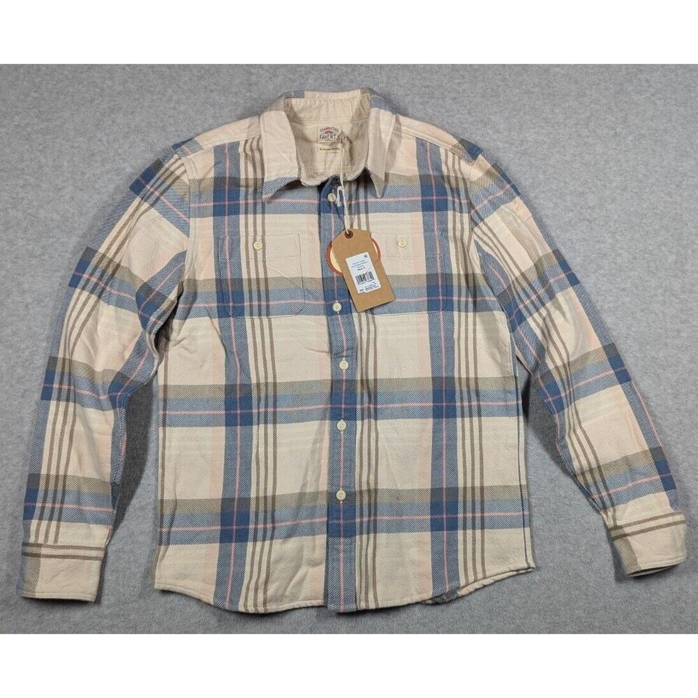 FAHERTY Men Shirt Small NWT Shacket Heavy‎ Surf Flannel Spring Evening Plaid